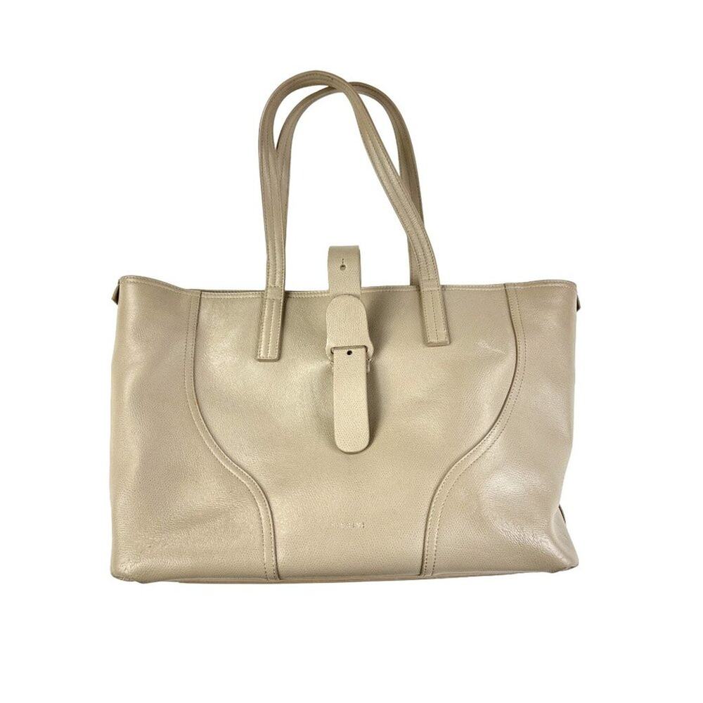 Senreve Voya Leather Organizer Tote Bag in Taupe/ Gray